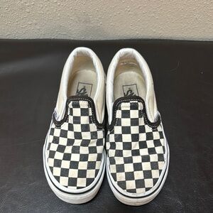 Vans Black and White Checkered Slip-On Sneakers